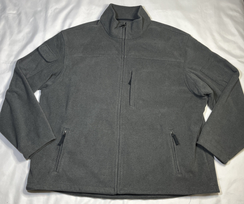 Duluth Trading Co Mens Size 3XL Shoremans Windproof Fleece Jacket Gray Full Zip